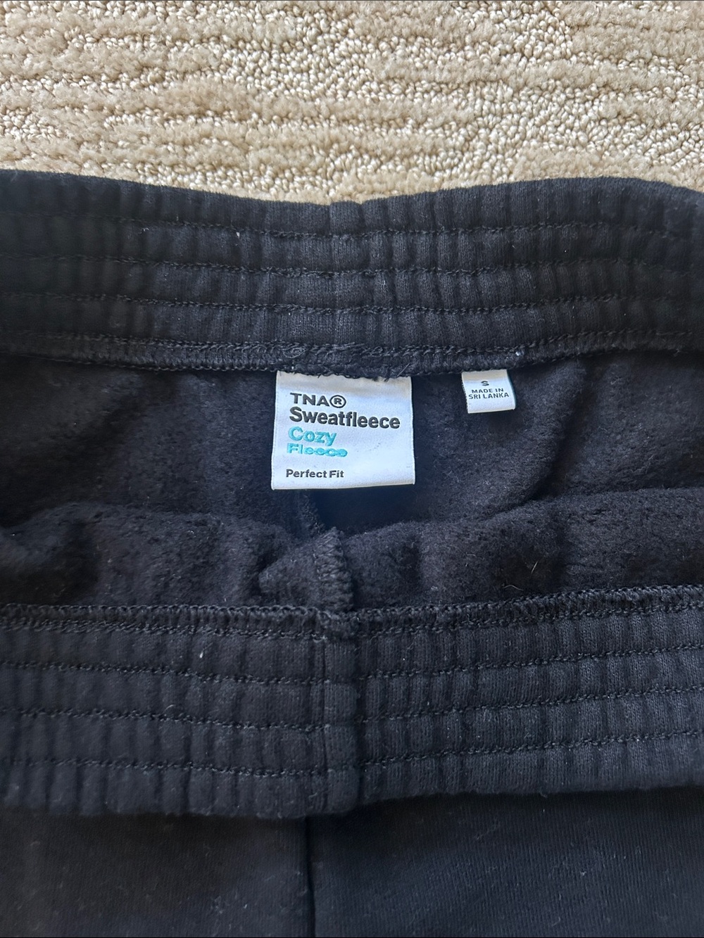 TNA Black Cozy Fleece Perfect Fit Sweat Shorts - Picture 3 of 4